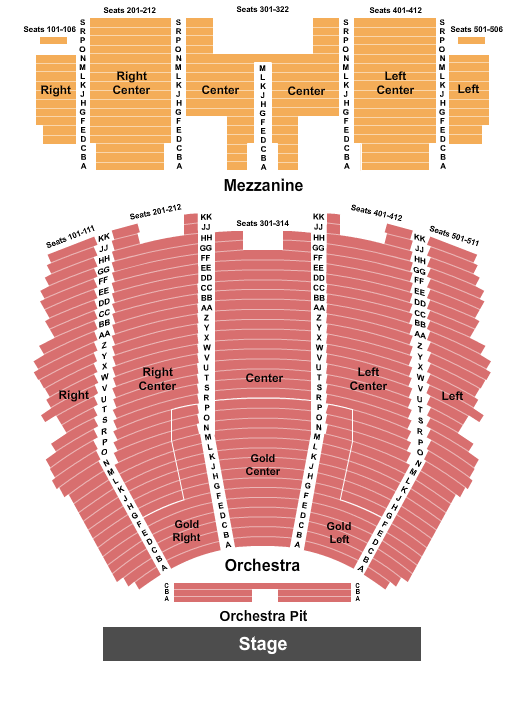 Centennial Hall & Juliet Seating Chart